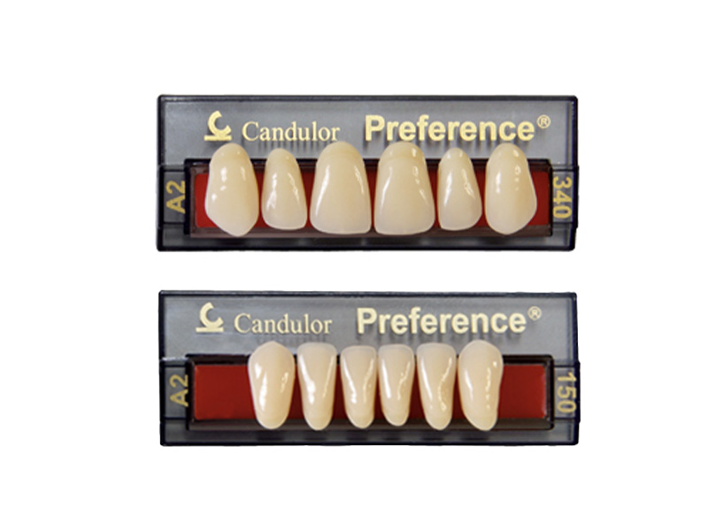 Dents antérieures Preference résine - Plaquette de 6 dents W3/340+
