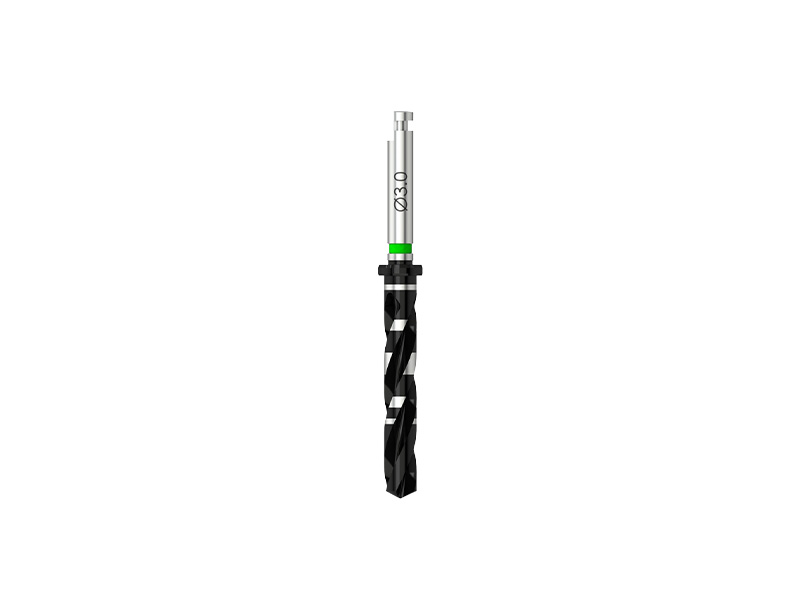 Microcone - Foret standard D 3.0 (vert) pour implant D 3.5 - court
