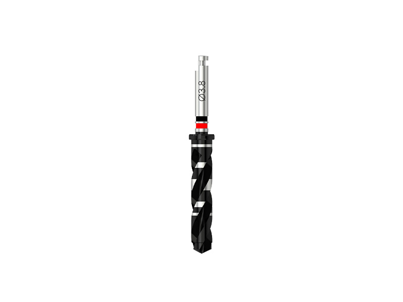 Microcone - Fraise pour corticale D 3.5/3.8 (noir/rouge) pour implant D 4.0 - court
