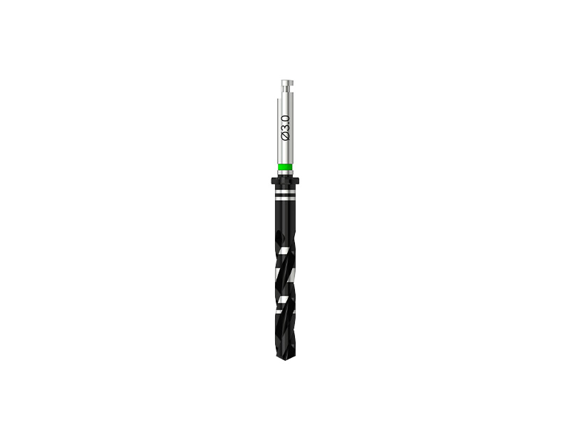 Microcone - Foret standard D 3.0 (vert) pour implant D 3.5 - long