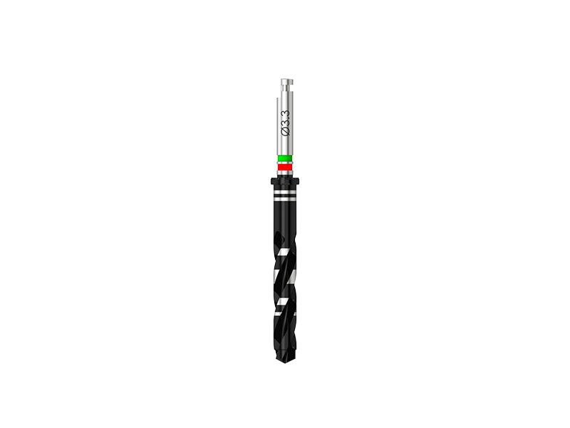 Microcone - Fraise pour corticale D 3.0/3.3 (vert/rouge) pour implant D 3.5 - long