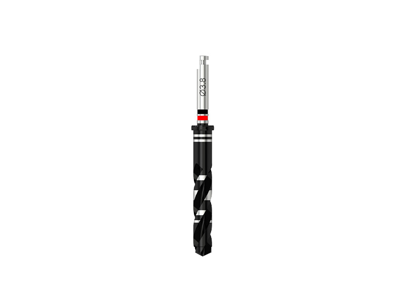 Microcone - Fraise pour corticale D 3.5/3.8 (noir/rouge) pour implant D 4.0 - long
