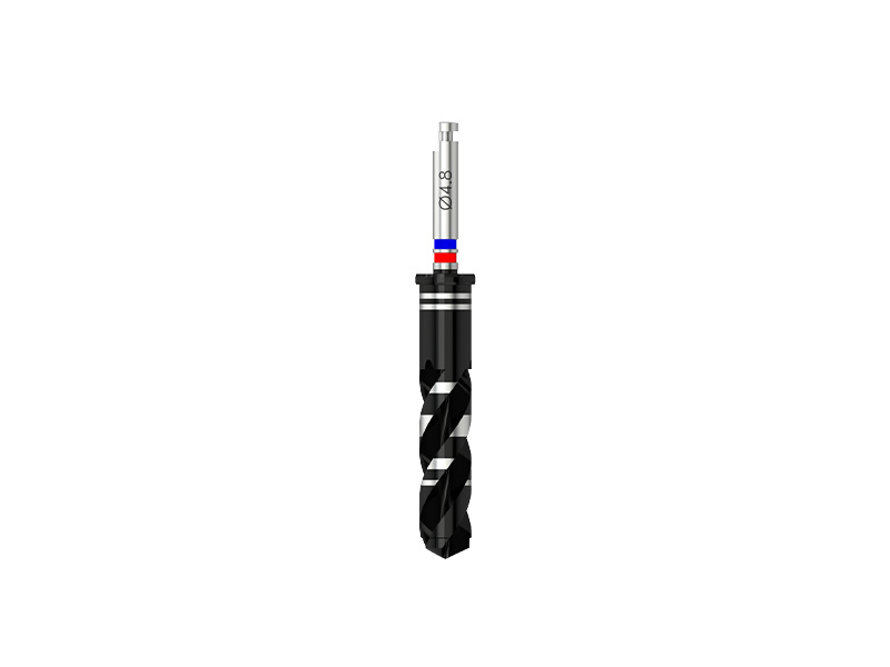 Microcone - Fraise pour corticale D 4.5/4.8 (bleu/rouge) pour implant D 5.0 - long