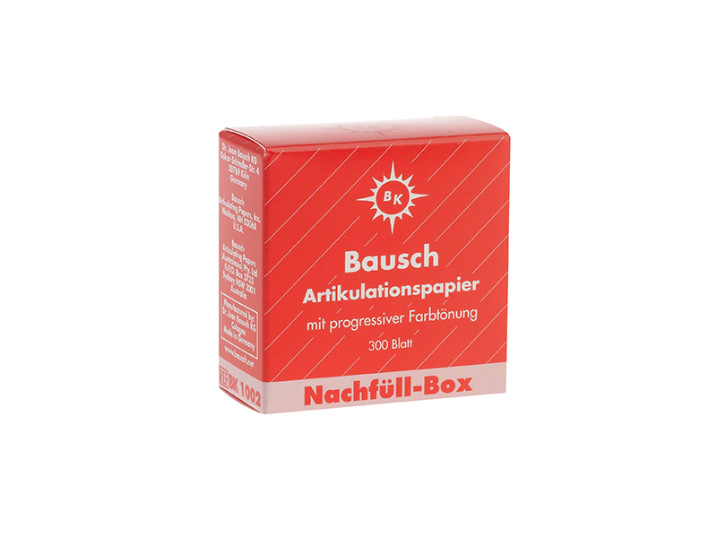 Papier à articuler Bausch rouge BK 1002 200 µ - Recharge de 300 feuillets