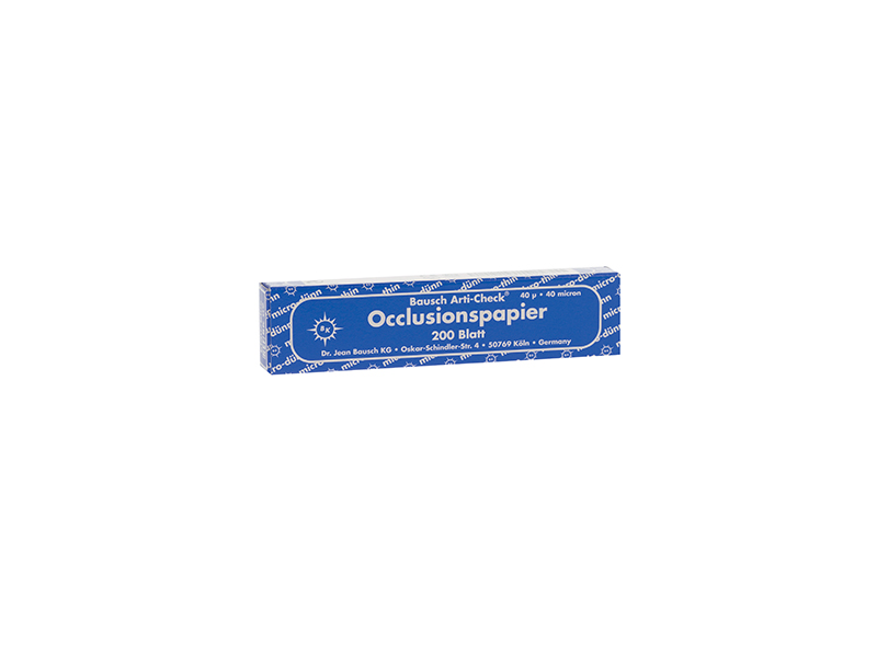 Papier d'occlusion Bausch Arti-Check bleu BK09 40 µ - Carnet de 200 feuillets