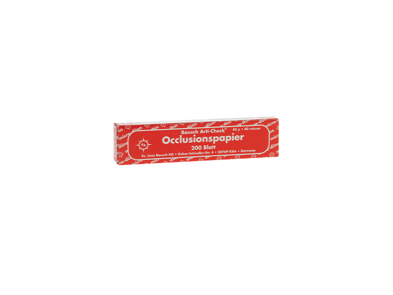 Papier d'occlusion Bausch Arti-Check rouge BK10 40 µ - Carnet de 200 feuillets