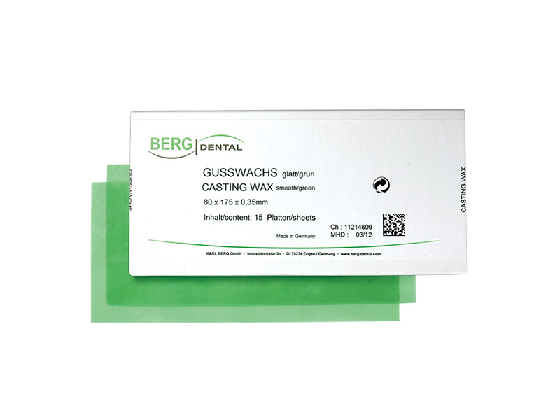 Cire en plaque lisse verte 0,55 mm - 15 plaques 175 x 80 mm