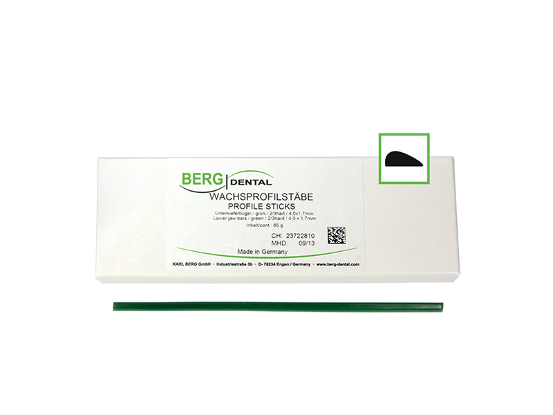 Barres linguales en cire vert semi dur 4,0 x 2,00 mm - 65 g