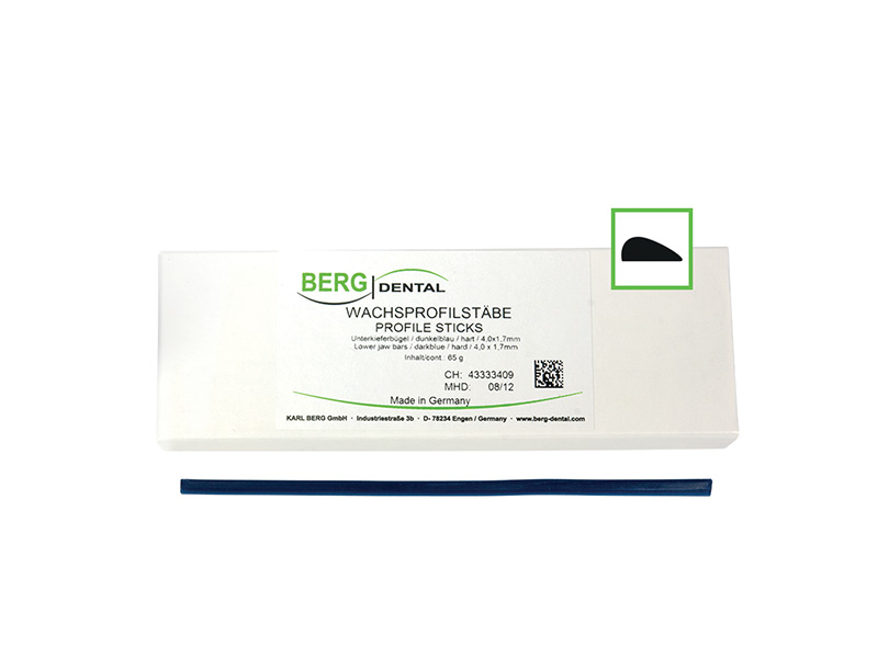 Barres linguales en cire bleu dur 4,0 x 1,70 mm - 65 g