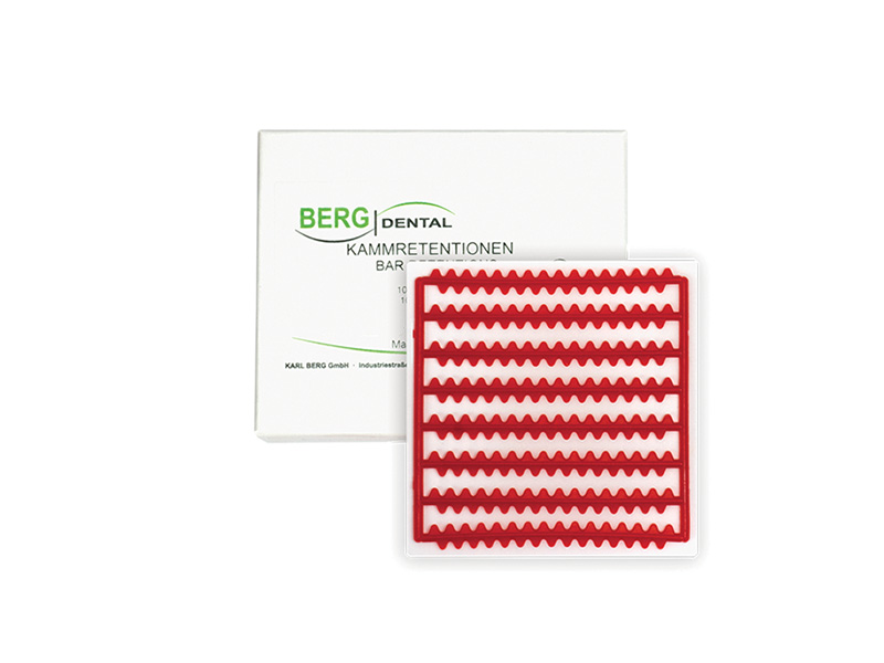 Rétention en peigne rouge - 10 plaques de 8 barres