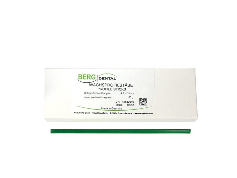 Barres linguales en cire vert clair médium 4,0 x 2,30 mm - 65 g