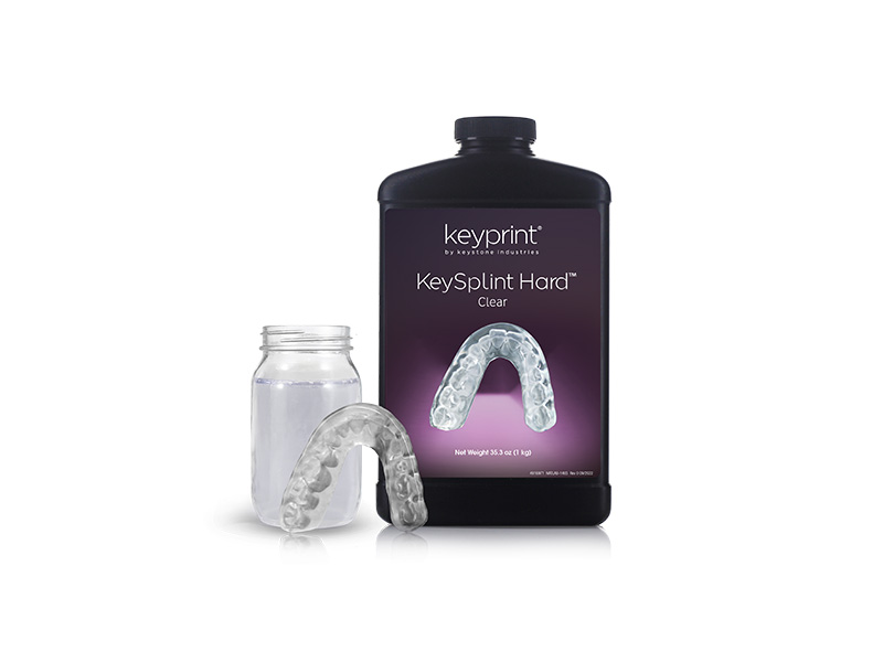 Résine 3D KeySplint Hard biocompatible pour gouttières  - Transparente- 1 kg