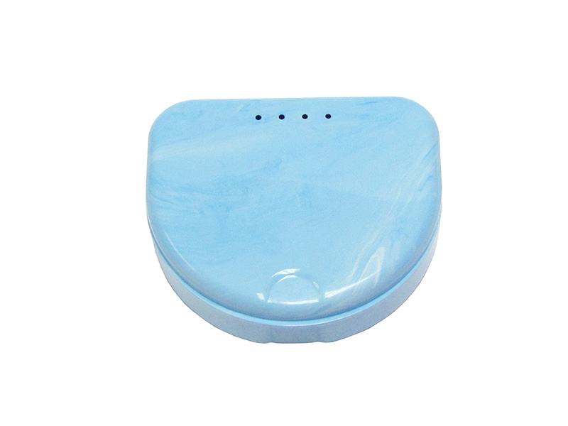 Boites Ortho laquées - Marbré Bleu/Blanc - 12 pièces
