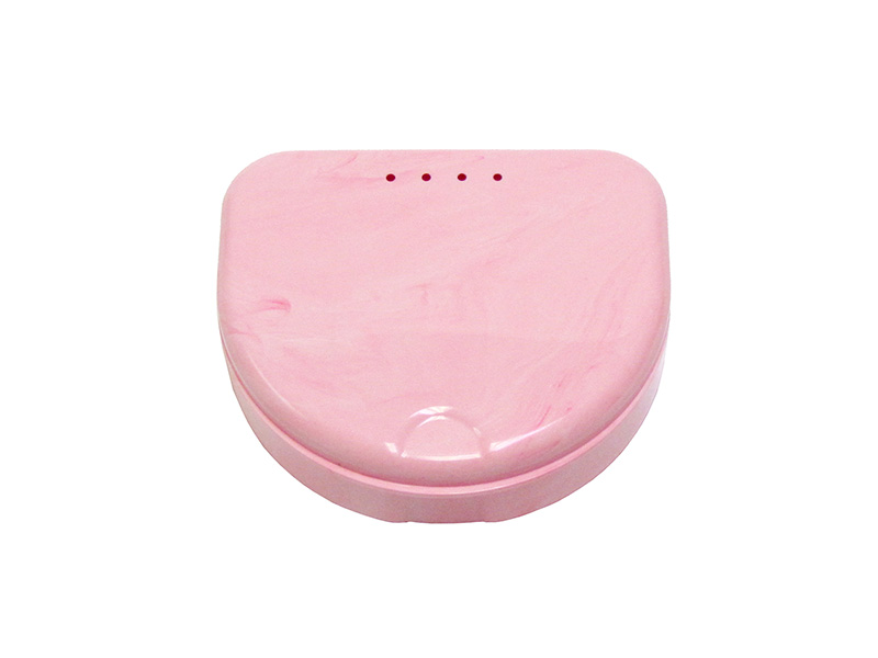 Boites Ortho laquées - Marbré Rose/Blanc - 12 pièces