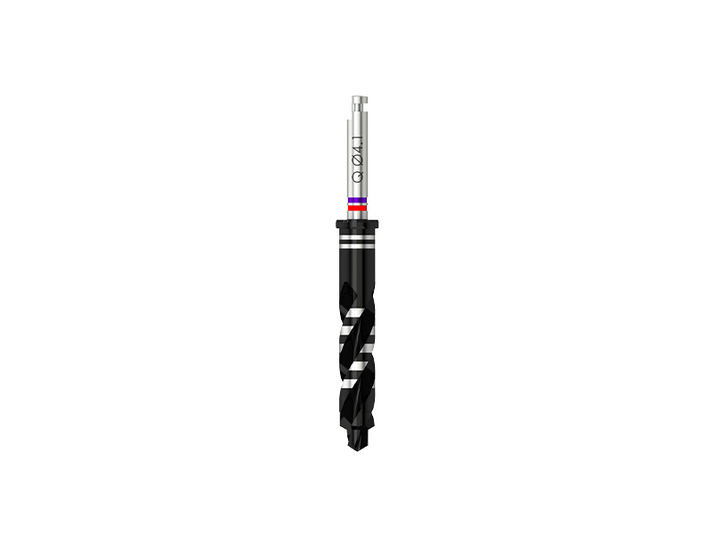 Quattrocone - Fraise pour corticale D 2.5/4.0/4.1 (violet/rouge) pour implant D 4.3 - long