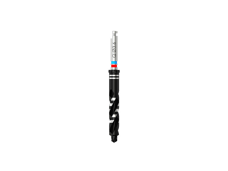 Quattrocone - Fraise pour corticale - long - D 2.3/3.5/3.6 (bleu clair/rouge) - L 25