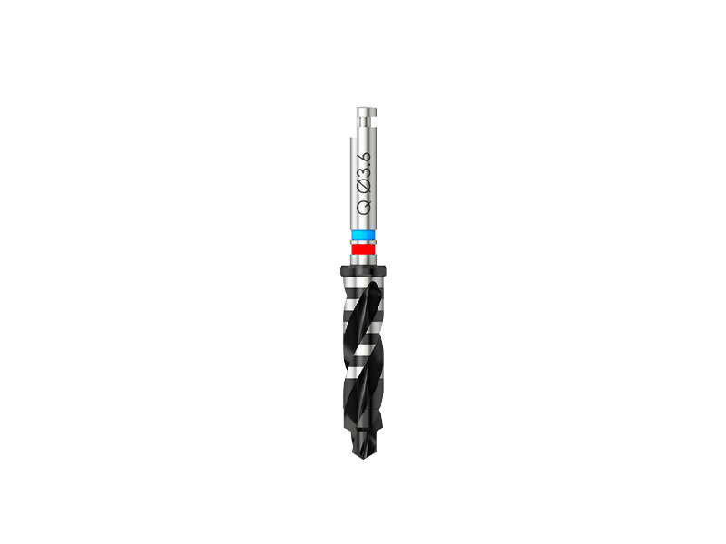 Quattrocone - Fraise pour corticale - ultra-court - D 2.3/3.5/3.6 (bleu clair/rouge) - L 16