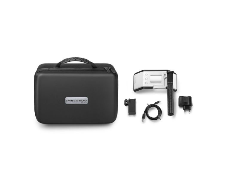 Smile Lite MDP2, Mobile Dental Photography set incl. chargeur, câble USB-C, adaptateur de téléphone régulier/adaptateur de téléphone avec poignée et étui rigide (6700-Basic)