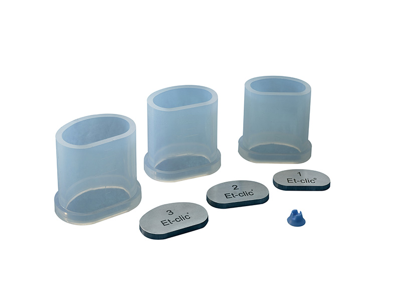 Assortiment Et-Clic taille 1 : base, cône et cylindre en silicone