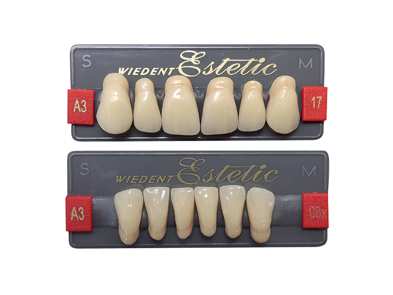 Dents antérieures résine Estetic Wiedent - Plaquette de 6 A1/00
