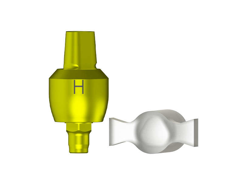 H Série - Transfert d'empreinte porte-empreinte fermé - coiffe de positionnement incluse - D 5.0 (jaune)