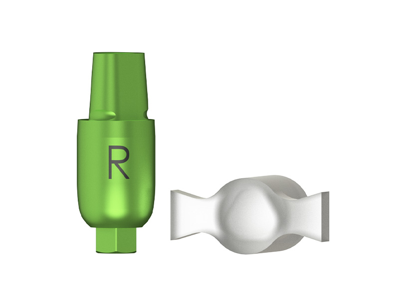 R Série - Transfert d'empreinte porte-empreinte fermé - coiffe de positionnement incluse - D 3.5 (vert)